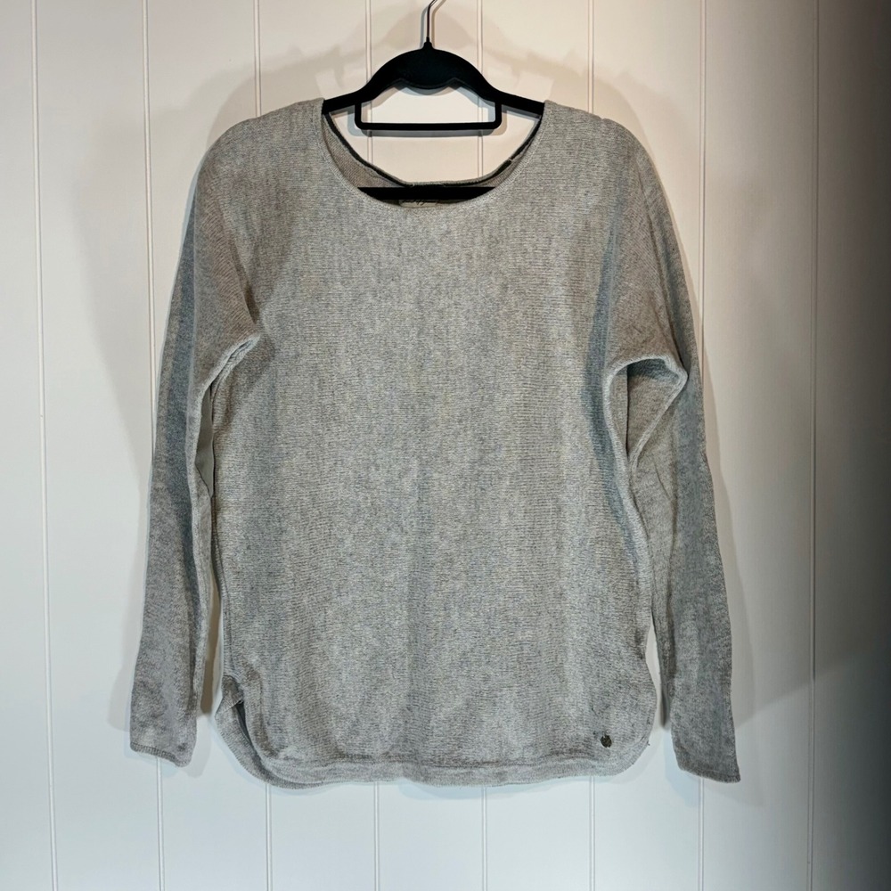 HM LOGG Label of Graded Goods Gray Elbow Patch Knit Sweater Medium